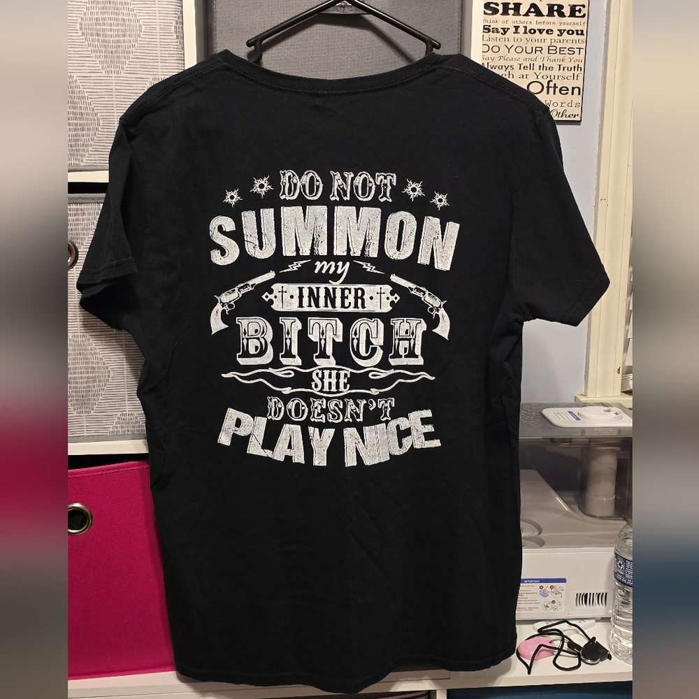 Gildan Black and White Short Sleeve Tee Graphic Design